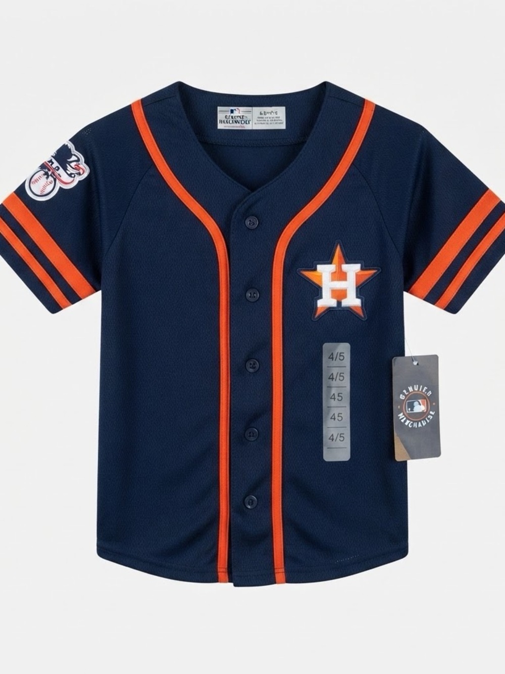 Houston Astros Youth Jersey Size S 4/5 MLB Genuine Merchandise NWT Navy Orange